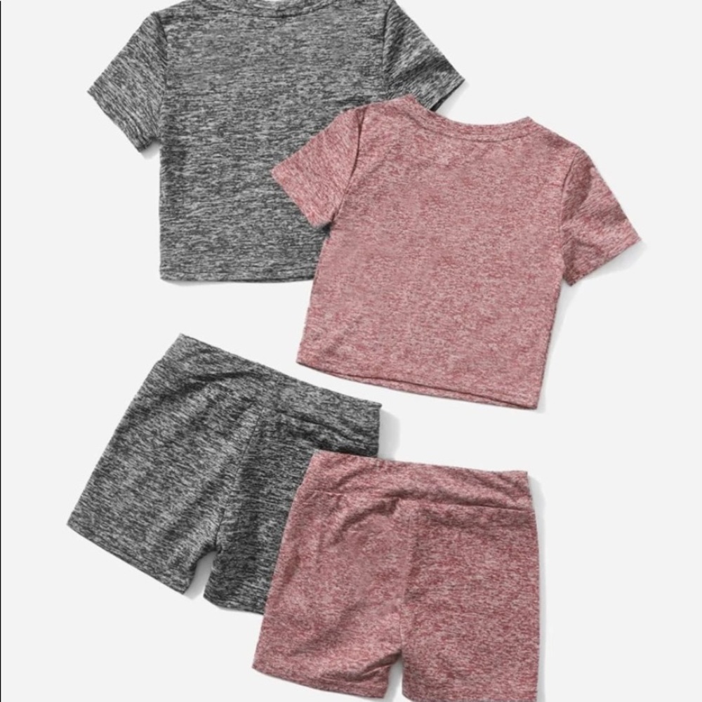 NEW girl’s short sleeve tee and biker shorts, set of 2. Never worn.